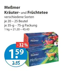 V Markt Meßmer kräuter- und früchtetee Angebot