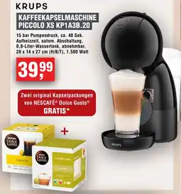 Handelshof Krups kaffeekapselmaschine piccolo XS KP1A3B.20 Angebot