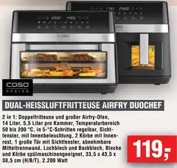 Handelshof Caso design dual-heissluftfritteuse airfry duochef Angebot