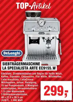 Handelshof Delonghi siebträgermaschine la specialista arte EC9155.W Angebot