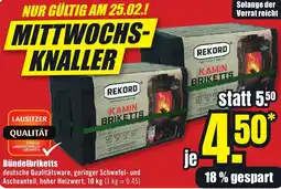 B1 Discount Baumarkt REKORD Bündelbriketts Angebot