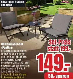 B1 Discount Baumarkt Balkonmöbel-Set Paulina Angebot