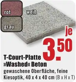 B1 Discount Baumarkt T-Court-Platte Washed Beton Angebot