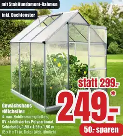 B1 Discount Baumarkt Gewächshaus Michelle Angebot