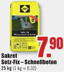 B1 Discount Baumarkt Sakret Setz-Fix Schnellbeton Angebot
