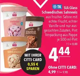 CITTI Markt SIA Glass Schwedisches Sahneeis Angebot