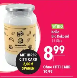CITTI Markt KoRo Bio Kokosöl Angebot
