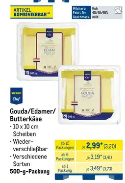 METRO METRO Chef Gouda/Edamer/ Butterkäse Angebot