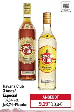 METRO Havana Club 3 Anos/ Especial Angebot
