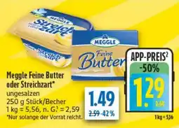 diska Meggle Feine Butter oder Streichzart ungesalzen Angebot