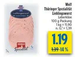 diska Wolf Thüringer Spezialität Lieblingswurst Angebot