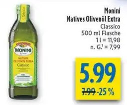 diska Monini Natives Olivenöl Extra Angebot