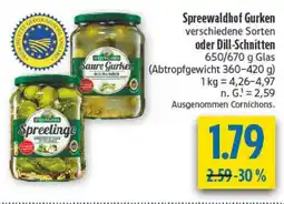 diska Spreewaldhof Gurken oder Dill-Schnitten Angebot