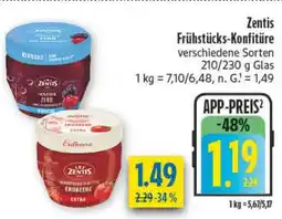 diska Zentis Frühstücks-Konfitüre Angebot