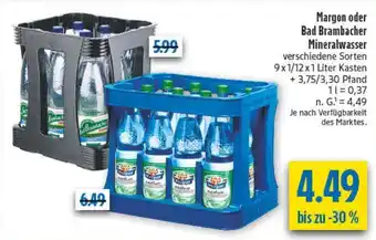 diska Margon oder Bad Brambacher Mineralwasser Angebot