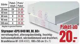 B1 Discount Baumarkt Styropor EPS 040 WI, DI, DZ Angebot