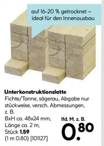 Hellweg Unterkonstruktionslatte Angebot