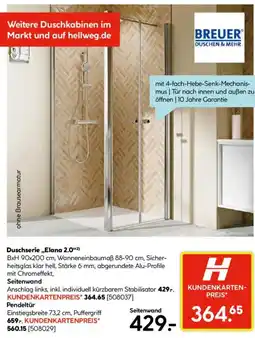 Hellweg BREUER Duschserie,,Elana 2.0 Seitenwand Angebot