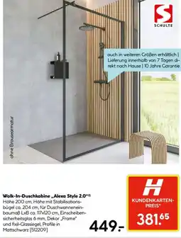 Hellweg SCHULTE Walk-In-Duschkabine,,Alexa Style 2.0" Angebot