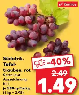 Kaufland Südafrik. Tafel trauben Angebot