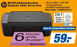 expert Techno Land hp Multifunktionsdrucker DeskJet 2920 All-in-One Angebot