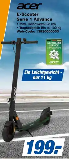 expert Techno Land acer E-Scooter Serie 1 Advance Angebot