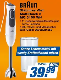 expert Techno Land BRAUN Stabmixer-Set MultiQuick 3 MQ 3100 WH Angebot