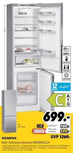 MEDIMAX SIEMENS Kühl-/Gefrierkombination MK69KGSLCA Angebot