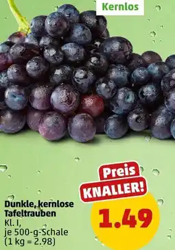 PENNY Dunkle, kernlose Tafeltrauben Angebot