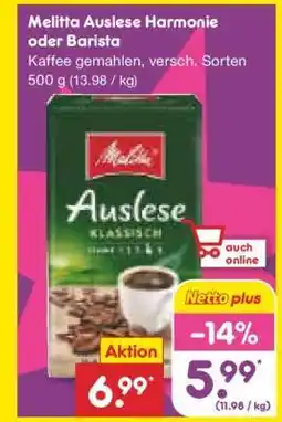 Netto Marken-Discount Melitta Auslese, Harmonie oder Barista Angebot