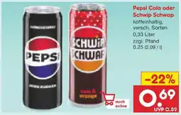 Netto Marken-Discount Pepsi Cola oder Schwip Schwap Angebot