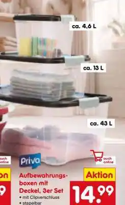 Netto Marken-Discount Aufbewahrungsboxen mit Deckel, 3er Set Angebot