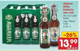 Netto Marken-Discount Allgäuer Büble Edelbräu oder Hell Angebot