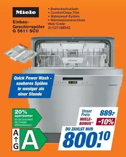 Expert Miele Einbau- Geschirrspüler G 5611 SCU Angebot
