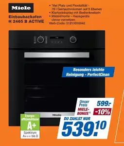 Expert Miele Einbaubackofen H 2465 B ACTIVE Angebot