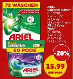 PENNY ARIEL Universal Pulver oder All in 1 Color Pods Angebot