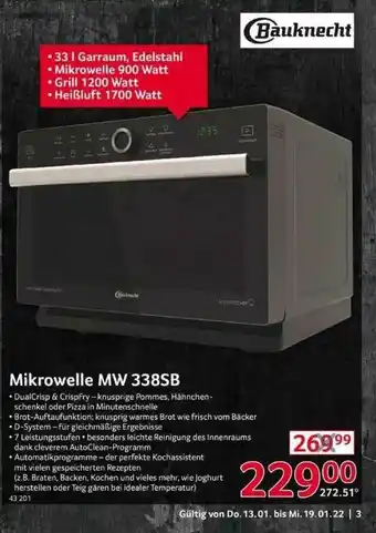 Selgros Bauknecht Mikrowelle Mw 338sb Angebot