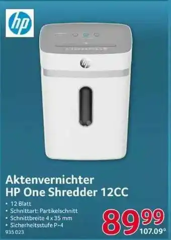 Selgros Hp Aktenvernichter Hp One Shredder 12cc Angebot