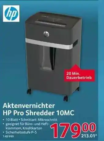 Selgros Hp Aktenvernichter Hp Pro Shredder 10mc Angebot