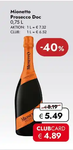 Travel Free Mionetto prosecco doc Angebot