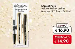 Travel Free L'oréal paris volume million lashes mascara n° 1 black Angebot