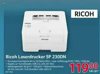 Selgros Ricoh Laserdrucker Sp 230dn Angebot