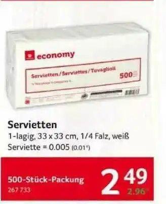 Selgros Economy Servietten Angebot