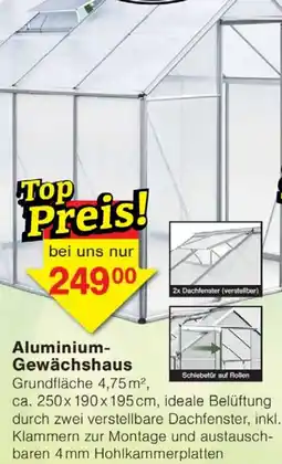 Wiglo Wunderland Aluminium Gewächshaus Angebot