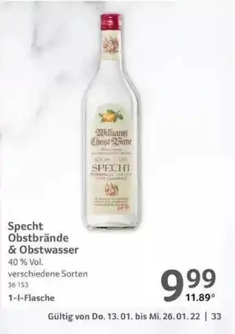 Selgros Specht Obstbrände & Obstwasser Angebot