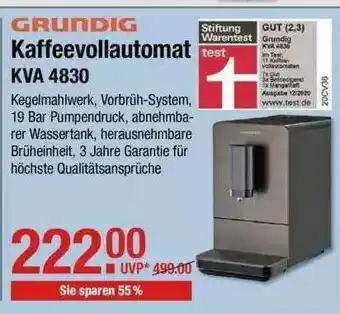 V Markt Grundig Kaffeevollautomat KVA 4830 Angebot