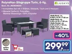 Netto Marken-Discount JUSKYS Polyrattan-Sitzgruppe Turin, 6-tig. Angebot