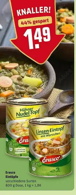 REWE Erasco Eintöpfe Angebot