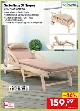 Netto Marken-Discount bellavista Gartenliege St. Tropez Angebot