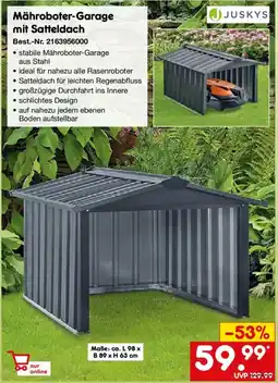 Netto Marken-Discount JUSKYS Mähroboter-Garage mit Satteldach Angebot